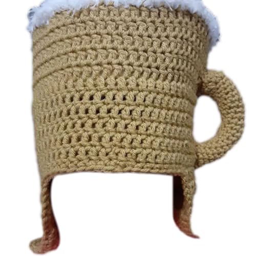 Lustiger Bierbecher Cosplay Für Teenager Gestrickte Farbenfrohe Strickhüte Coole Foto Requisiten Für Bierliebhaber Halloween von Limtula