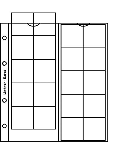 Lindner Karat-MÜNZBLÄTTER inkl. rote oder weiße Zwischenblätter per 1 oder 5 STK. zur Auswahl (Weiß, 20 x 38 mm - per 5 STK. K3W) von Lindner