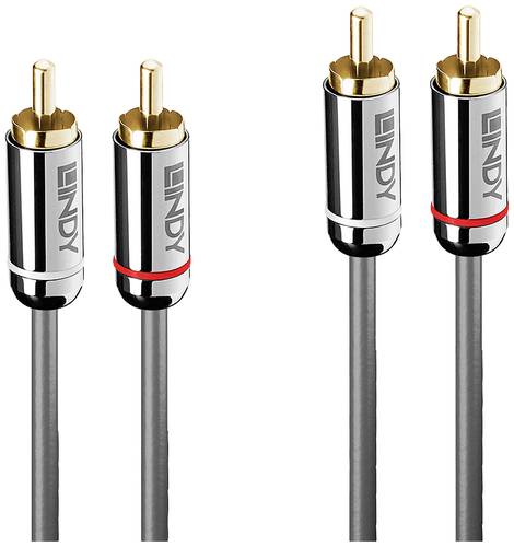 LINDY 35345 RCA Audio Anschlusskabel [2x Cinch-Stecker - 2x Cinch-Stecker] 1m Anthrazit von Lindy