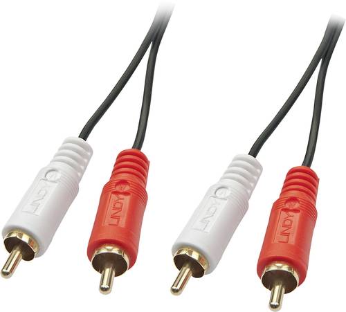 LINDY 35666 Cinch Audio Anschlusskabel [2x Cinch-Stecker - 2x Cinch-Stecker] 20.00m Schwarz von Lindy