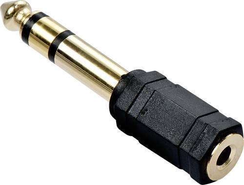 LINDY 35620 Klinke Audio Adapter [1x Klinkenstecker 6.35mm - 1x Klinkenbuchse 3.5 mm] Schwarz von Lindy