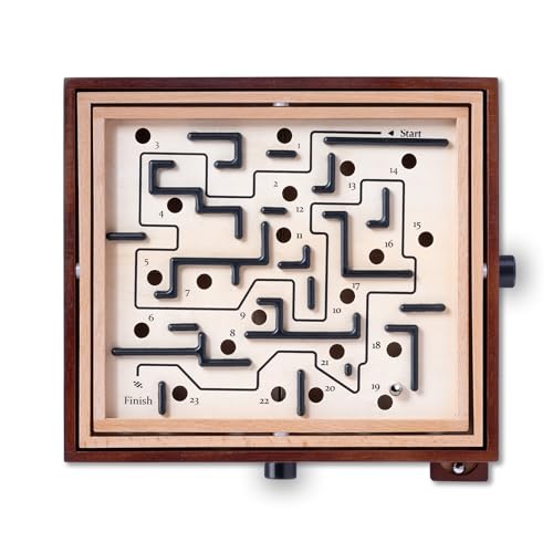 Lingle Holz-Labyrinthspiel, 33,5 cm, Premium-Labyrinth-Balance-Spiel, stabile Labyrinthbox, klassisches Brett, Hand-Augen-Koordinations-Herausforderung Lingle Holz-Labyrinthspiel, 33,5 cm, Premium-Labyrinth-Balance-Spiel, stabile Labyrinthbox, klassisches Brett, Hand-Augen-Koordinations-Herausforderung von Lingle