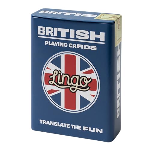 Lingo Slang Spielkarten in Blechdose - Reisetasche Spielkarten - Sprachlernspiel Set - lustiges visuelles Kartendeck zur Verbesserung des Vokabels und der Aussprache. von Lingo