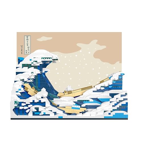 Lingsi_siling The Starry Night Micro Blocks Sets, Creative Art Van Gogh Paintings Model, Mini Diamond Blocks Building Kit Bricks Toy for Adults, 14+ Teens (no Box) (Great Wave of Kanagawa) von Lingsi_siling