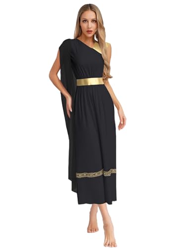 Linjinx Damen Cosplay Kostüm Griechische Göttin Kleid Antike Griechin Römerin Tunika Deluxe Griechischer Umhang Kostüm Karneval Mottoparty Schwarz XXL Linjinx Damen Cosplay Kostüm Griechische Göttin Kleid Antike Griechin Römerin Tunika Deluxe Griechischer Umhang Kostüm Karneval Mottoparty Schwarz XXL von Linjinx