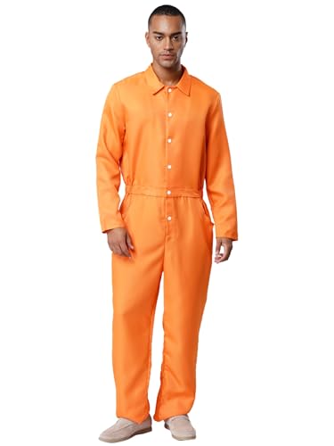 Linjinx Gefängnis Kostüm Herren Kostüm Häftling Gefangener Sträfling Prisoner Overall Jumpsuit für Erwachsener Faschingskostüme Orange S Linjinx Gefängnis Kostüm Herren Kostüm Häftling Gefangener Sträfling Prisoner Overall Jumpsuit für Erwachsener Faschingskostüme Orange S von Linjinx