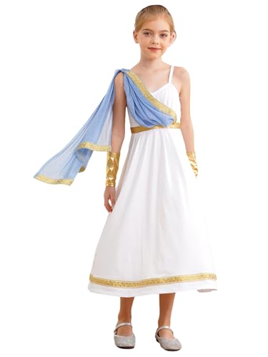 Linjinx Griechische Göttin Kostüm Set für Kinder Mädchen Römische Toga Antike Griechen Kleidung Anmutiges Kleid Halloween Fasching Mottoparty Outfit Blau 158-164 Linjinx Griechische Göttin Kostüm Set für Kinder Mädchen Römische Toga Antike Griechen Kleidung Anmutiges Kleid Halloween Fasching Mottoparty Outfit Blau 158-164 von Linjinx
