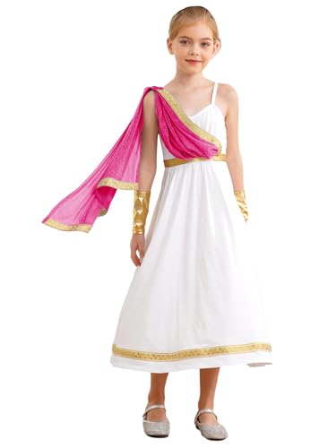 Linjinx Griechische Göttin Kostüm Set für Kinder Mädchen Römische Toga Antike Griechen Kleidung Anmutiges Kleid Halloween Fasching Mottoparty Outfit Pink 122-128 Linjinx Griechische Göttin Kostüm Set für Kinder Mädchen Römische Toga Antike Griechen Kleidung Anmutiges Kleid Halloween Fasching Mottoparty Outfit Pink 122-128 von Linjinx