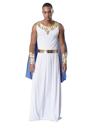 Linjinx Griechisches Gott Kostüm für Herren Erwachsener Kaiser von Rom Caesar Kostüm Römischer Faschingskostüme Motto Party Fasching Outfits Blau L Linjinx Griechisches Gott Kostüm für Herren Erwachsener Kaiser von Rom Caesar Kostüm Römischer Faschingskostüme Motto Party Fasching Outfits Blau L von Linjinx
