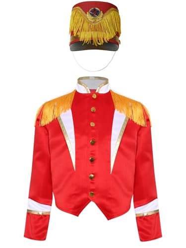 Linjinx Kinderkostüm Zirkusdirektor Zirkus Kostüm Jungen Mädchen Dompteur Ringmaster Jacke Langarm Blazer + Hut Faschingskostüme Rot B 110-116 Linjinx Kinderkostüm Zirkusdirektor Zirkus Kostüm Jungen Mädchen Dompteur Ringmaster Jacke Langarm Blazer + Hut Faschingskostüme Rot B 110-116 von Linjinx