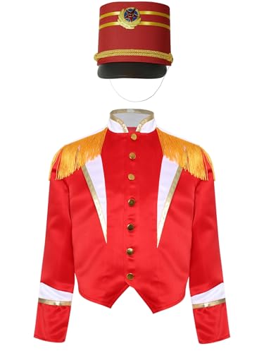 Linjinx Kinderkostüm Zirkusdirektor Zirkus Kostüm Jungen Mädchen Dompteur Ringmaster Jacke Langarm Blazer + Hut Faschingskostüme Rot C 146-152 Linjinx Kinderkostüm Zirkusdirektor Zirkus Kostüm Jungen Mädchen Dompteur Ringmaster Jacke Langarm Blazer + Hut Faschingskostüme Rot C 146-152 von Linjinx