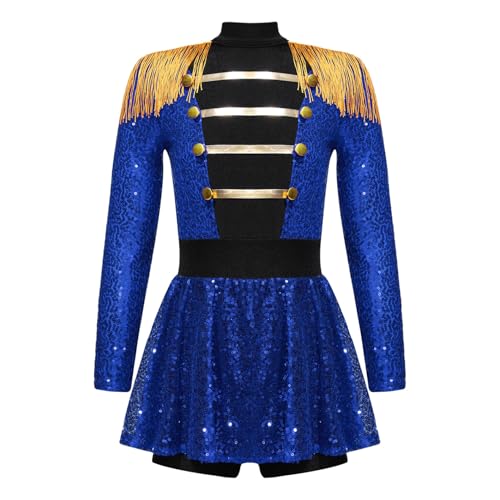 Linjinx Kostüm Zirkusdirektor für Mädchen Dompteur Zirkus Kostüm Pailletten Langarm Kleid Body mit Quasten Karneval Halloween Cosplay Outfits Blau 122-128 Linjinx Kostüm Zirkusdirektor für Mädchen Dompteur Zirkus Kostüm Pailletten Langarm Kleid Body mit Quasten Karneval Halloween Cosplay Outfits Blau 122-128 von Linjinx