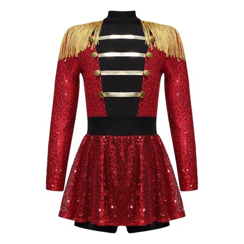 Linjinx Kostüm Zirkusdirektor für Mädchen Dompteur Zirkus Kostüm Pailletten Langarm Kleid Body mit Quasten Karneval Halloween Cosplay Outfits Rot 170-176 Linjinx Kostüm Zirkusdirektor für Mädchen Dompteur Zirkus Kostüm Pailletten Langarm Kleid Body mit Quasten Karneval Halloween Cosplay Outfits Rot 170-176 von Linjinx
