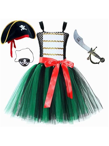 Linjinx Piratenkostüm Kinder Mädchen Kleid Kapitän Freibeuter Mit Piratenhut Zubehör Seeräuber Verkleidung Piratenset Halloween Karneval Cosplay Typ D 92-98 Linjinx Piratenkostüm Kinder Mädchen Kleid Kapitän Freibeuter Mit Piratenhut Zubehör Seeräuber Verkleidung Piratenset Halloween Karneval Cosplay Typ D 92-98 von Linjinx