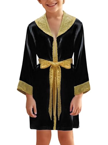 Linjinx Unisex Kinder Bademantel Glitzer Boxermantel mit Kapuze Sportler Kickboxer Ringrobe Umhang Cape Kostüm Boxer Karneval Party Schwarz 122-128 Linjinx Unisex Kinder Bademantel Glitzer Boxermantel mit Kapuze Sportler Kickboxer Ringrobe Umhang Cape Kostüm Boxer Karneval Party Schwarz 122-128 von Linjinx