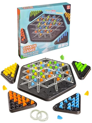 Linkgood Triggle Spiel, Triggle Geometrisches Schachspiel, Gummiband Dreieck Brettspiel, Triggle Spiel Schach, Desktop Brettspiel, Urlaubs- oder Geburtstagsgeschenk Game für Erwachsene und Kinder von Linkgood