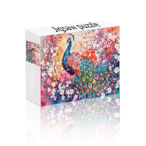 Puzzle Erwachsene 1000 Teile Pfau, Blume Kinderpuzzle Lernspiel Herausforderung Schwierigkeit, Vielfältig und Bunt Puzzlespiele, Lustige Geschenke Wohndeko für Erwachsene und Kinder ab 14 Jahren O-4 von Linncen