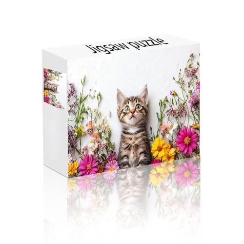 Puzzle Erwachsene 300 Teile Blume, Katze Puzzle Lernspiel Herausforderung Schwierigkeit, Vielfältig und Bunt Puzzlespiele, Freizeitaktivität Lustige Geschenke Wohndeko für Erwachsene ab 14 Jahren W-5 von Linncen