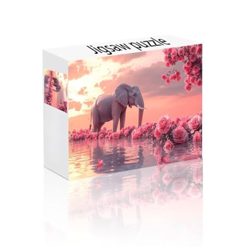 Puzzle Erwachsene 300 Teile Rose, Elefant Puzzle Lernspiel Herausforderung Schwierigkeit, Vielfältig und Bunt Puzzlespiele, Freizeitaktivität Lustige Geschenke Wohndeko für Erwachsene ab 14 Jahren K-1 von Linncen