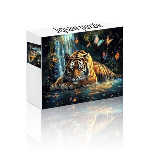 Puzzle Erwachsene 300 Teile Tiger, Fallen Puzzle Lernspiel Herausforderung Schwierigkeit, Vielfältig und Bunt Puzzlespiele, Freizeitaktivität Lustige Geschenke Wohndeko für Erwachsene ab 14 Jahren M-9 von Linncen