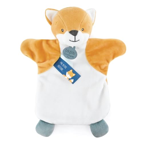 Linnea Kuscheltier, Handpuppe, 25 cm, Polyester, Kollektion Les Marionettes Fuchs, Weiß von Linnea