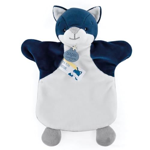 Linnea Kuscheltier Handpuppe, 25 cm, Polyester, Kollektion Les Marionettes Wolf, Weiß von Linnea