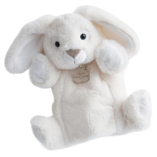 Linnea Kuscheltier Handpuppe, 25 cm, Polyester, weiche Marionette, Hase, Weiß von Linnea