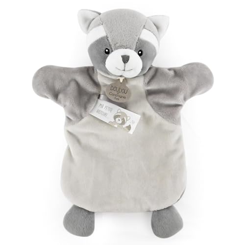 Linnea Kuscheltier Handpuppe 25 cm Polyester Kollektion Les Marionettes Waschbär, Grau von Linnea