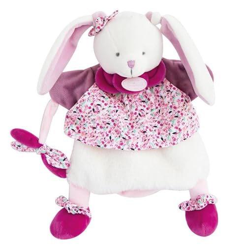 Linnea Kuscheltier Handpuppe Hase, 28 cm, Kollektion Hase Kirsche, Rosa von Linnea