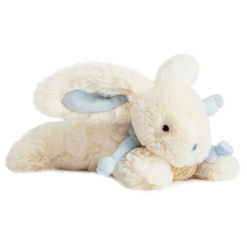 Linnea Kuscheltier Hase, 20 cm, Polyester, Kollektion Hase Bonbon, Weiß/Blau von Linnea