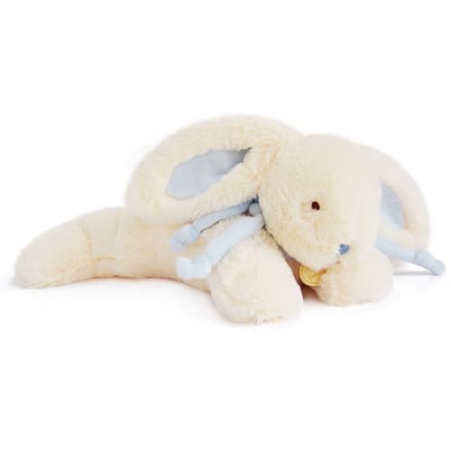 Linnea Kuscheltier Hase, 30 cm, Polyester, Kollektion Hase Bonbon, Weiß/Blau von Linnea