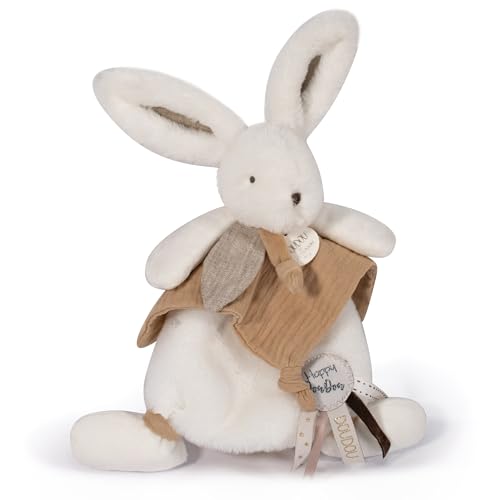 Linnea Kuscheltier Hase, flach, Polyester, 25 cm, Kollektion Happy Wild Weiß/Beige von Linnea