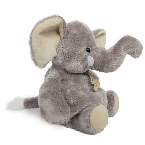 Linnea Plüschtier, 23 cm, Polyester, Kollektion Wilde Erde, Elefant, Grau / Weiß von Linnea