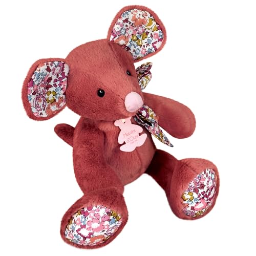 Linnea Plüschtier, 25 cm, Polyester, Kollektion Copains Calins, Maus, Rot, Terrakotta von Linnea