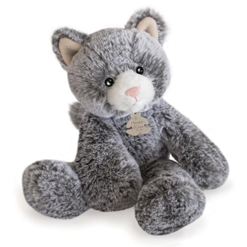 Linnea Plüschtier, 25 cm, aus 100 % Polyester, Kollektion Sweety Schaumstoff, Katze, Grau von Linnea