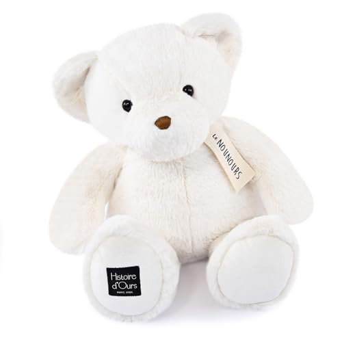 Linnea Plüschtier Bär, 28 cm, aus 100 % Polyester, Kollektion der Teddybär, Weiß von Linnea