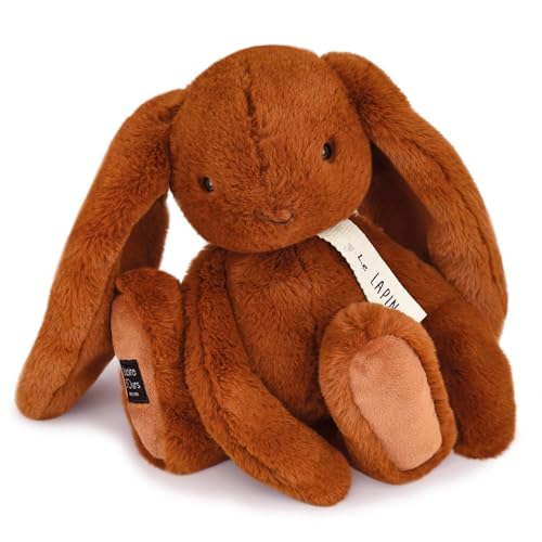 Linnea Plüschtier Hase, 32 cm, Polyester, Kollektion Le Lapin, Braun, Cappuccino von Linnea