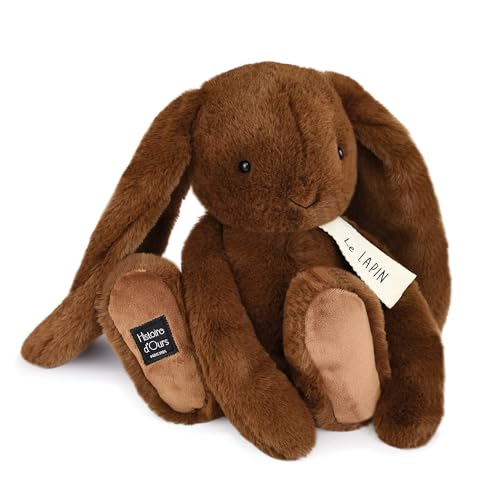 Linnea Plüschtier Hase, 32 cm, Polyester, Kollektion Le Lapin, Kaffeebraun von Linnea