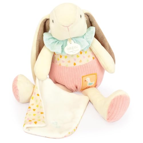 Linnea Plüschtier Hase Schnittlauch mit seinem Kuscheltier, 28 cm, Polyester, Kollektion in Mein Garten, Rosa von Linnea