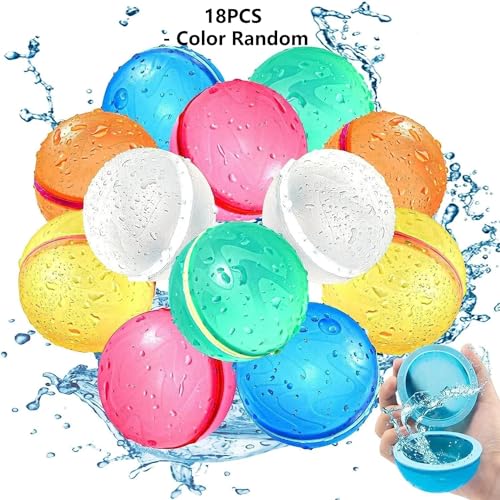 6–18 wiederverwendbare Wasserballons for Outdoor-Aktivitäten von Kindern und Erwachsenen, Badespielzeug for Kinder im Pool, Strand, Wasserbälle for Sommerspiele(18PCS) von Linsomo