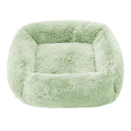 Hundebetten, Matten, neues, superweiches, quadratisches Haustier-Hundebett, Katzenbett, Plüsch, volle Größe, ruhiges Bett, bequemes Schlafartefakt, beruhigendes Bett ( Color : GWB014 , Size : L 65x55c von Linsomo