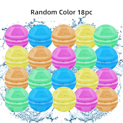 Wiederverwendbare Wasserballons, selbstdichtende und schnell zu befüllende Wasserbälle mit LED-Licht, Wasserbälle for Kinderbecken, Strandbadewanne for Sommerspiele(18PCS) von Linsomo