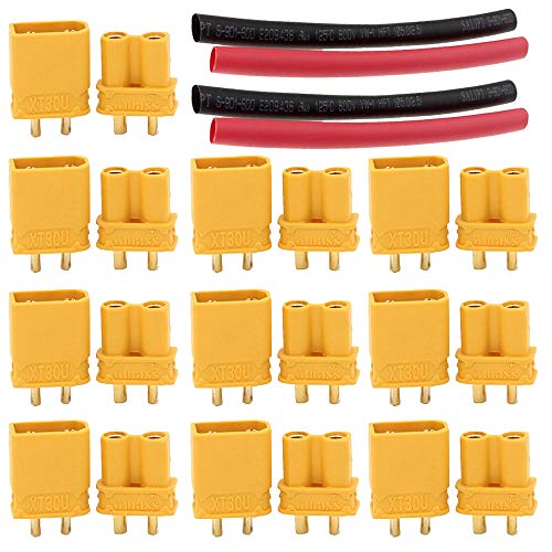 LinsyRC 10 Paar Amass XT30U Männlich Buchse Stecker Adapter für RC Lipo Akkuo (XT30U) von LinsyRC