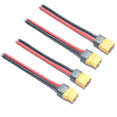 LinsyRC 2 Paar XT-60 XT60H Stecker Männlich und Buchse Adapter mit 15CM 12AWG Silikon Kabel für RC Lipo Akku FPV Drohne von LinsyRC