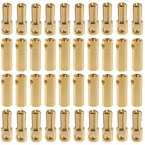 LinsyRC 20 Paar Vergoldet 5.5MM Bananenstecker Rundstecker Männlich und Buchse Setzt für RC Lipo ESC Motoren(5.5MM) von LinsyRC