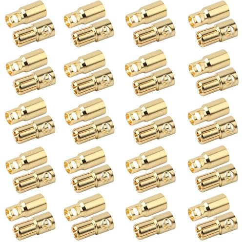 LinsyRC 20 Paar Vergoldet 6.0MM 6MM Bananenstecker Rundstecker Männlich Buchse Setzt für RC Lipo ESC Motoren(6.0MM) von LinsyRC