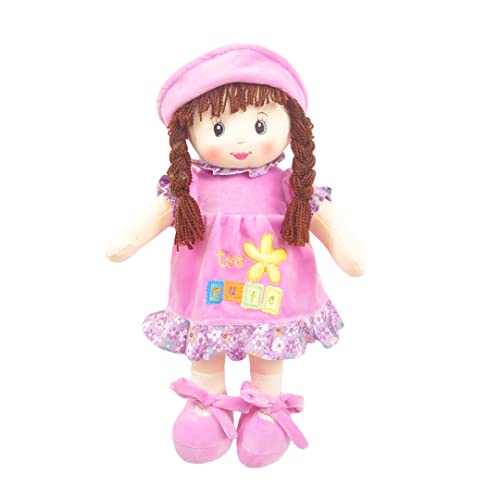 Linzy Plush 44,5 cm rosa Niobe Sweet Cakes Stoffpuppe für Mädchen, weiche Plüschpuppe, schlafender Kuschelfreund für Kleinkinder, Muñecas de Trapo para Niña, lila/brünett, 44,5 cm von Linzy