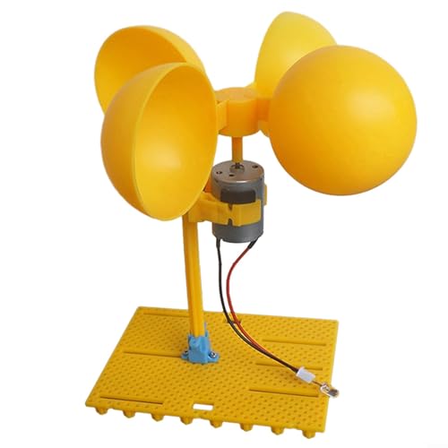 Wind Power Generation Motor, Wind Turbine Generator Kit DC Generator with Holder Blades Brushless Motor for Education Model von Lioaeust