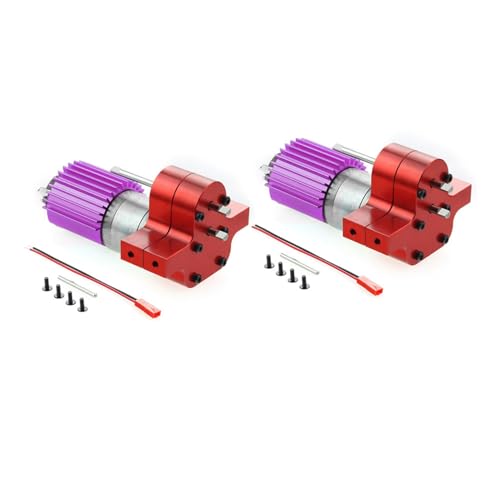 Lioggyet 2 x Motorgetriebekasten 370 aus Metall für C14 C24 B24 B36 MN D90 D99 MN99S RC Auto-Upgrade-Teile, Rot von Lioggyet