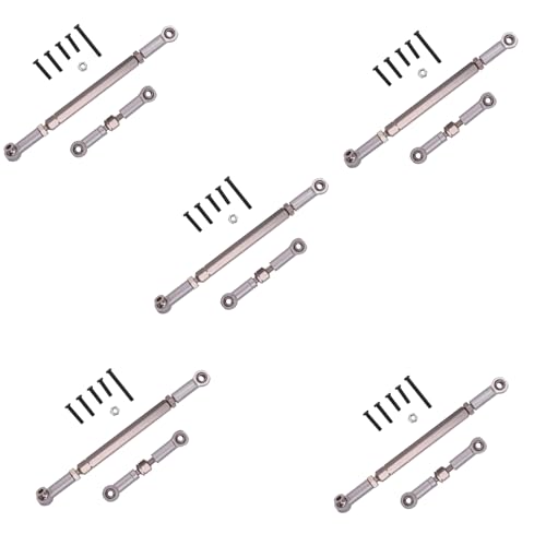 Lioggyet 20 x CNC-gefräste Lenkstange, aus Aluminiumlegierung, für 1608T RC LKW, Fernsteuerung, Grau von Lioggyet